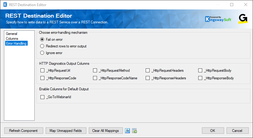 SSIS GoToWebinar Destination Component - Error Handling